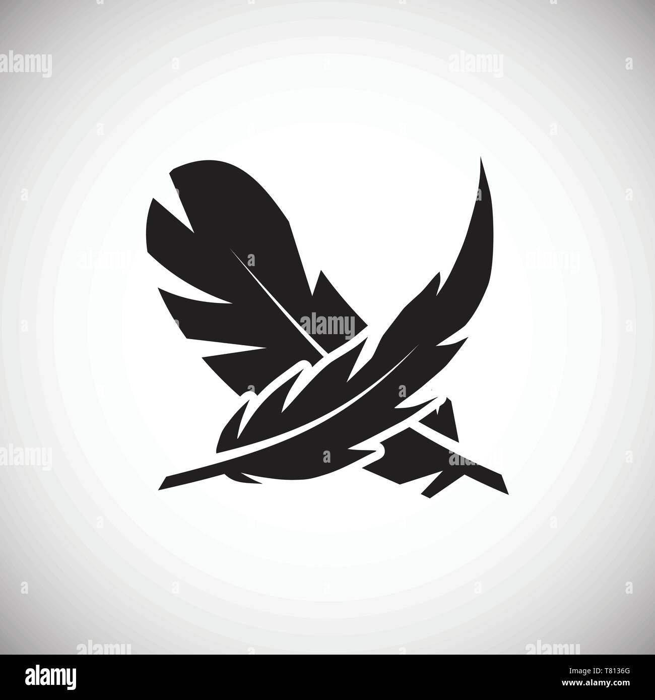 Feather icon on background for graphic and web design. Simple vector ...