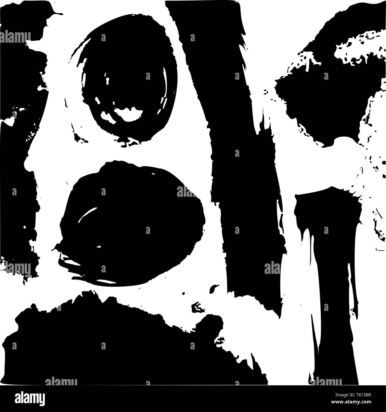 Set of black grunge ink blobs - vector Stock Vector Image & Art - Alamy