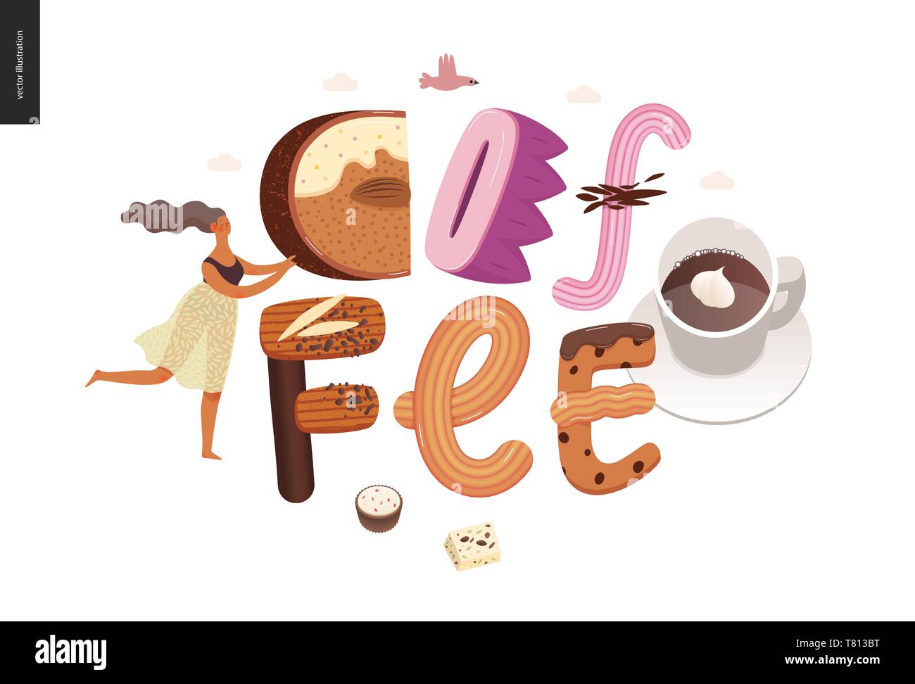 Toffee Lettering Toffee coffee Stock Vector Images - Alamy