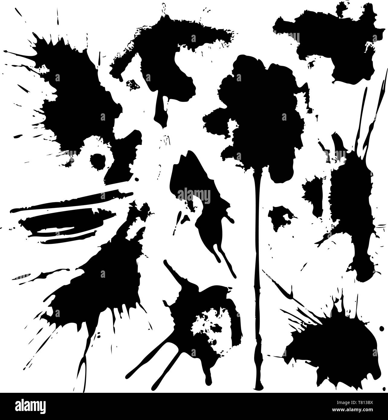 Set of black grunge ink blobs - vector Stock Vector Image & Art - Alamy