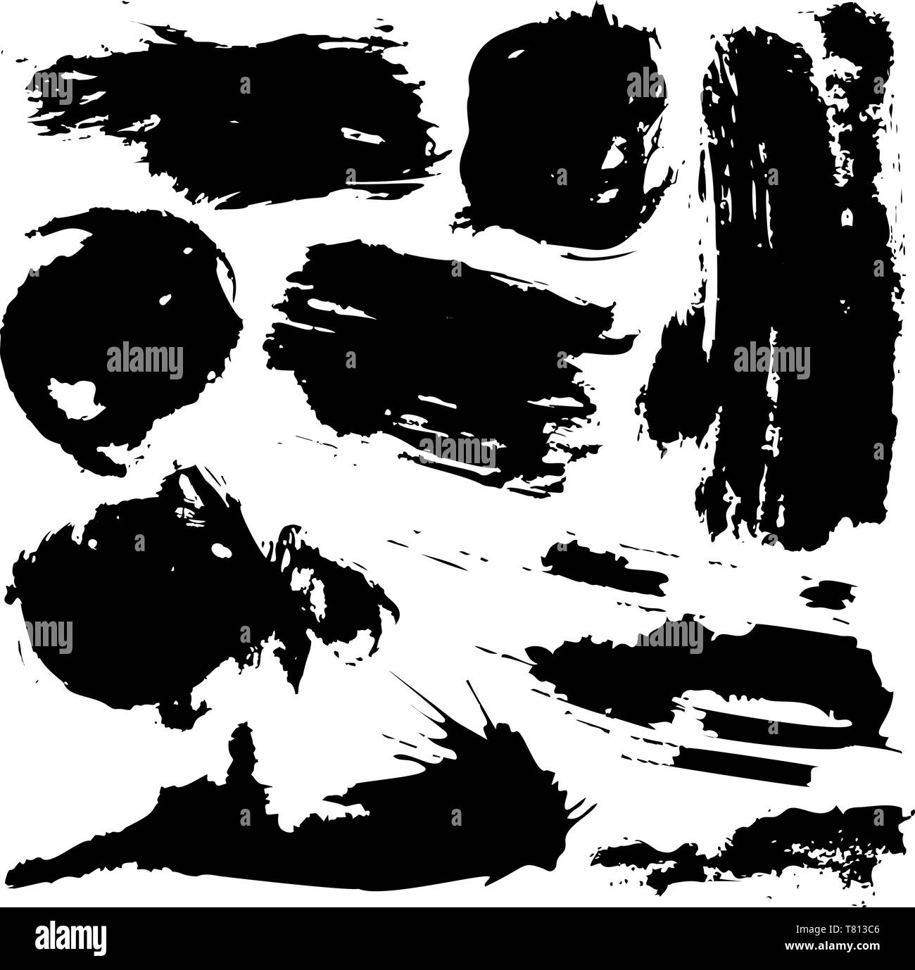 Set of black grunge ink blobs - vector Stock Vector Image & Art - Alamy