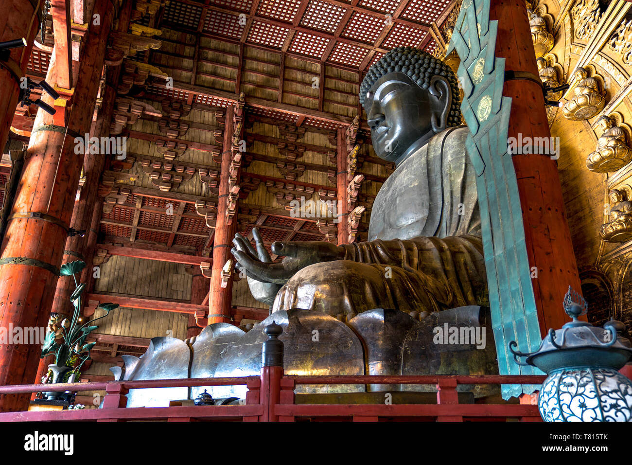 Great bronze Buddha statue in Todaiji Temple, Nara Prefecture, Japan