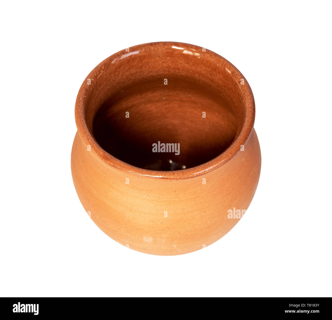 Clay pot isolated on white background Stock Photo - Alamy