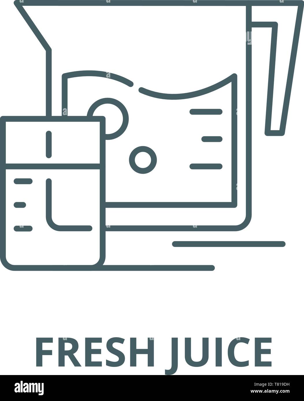 Fresh juice vector line icon, linear concept, outline sign, symbol ...