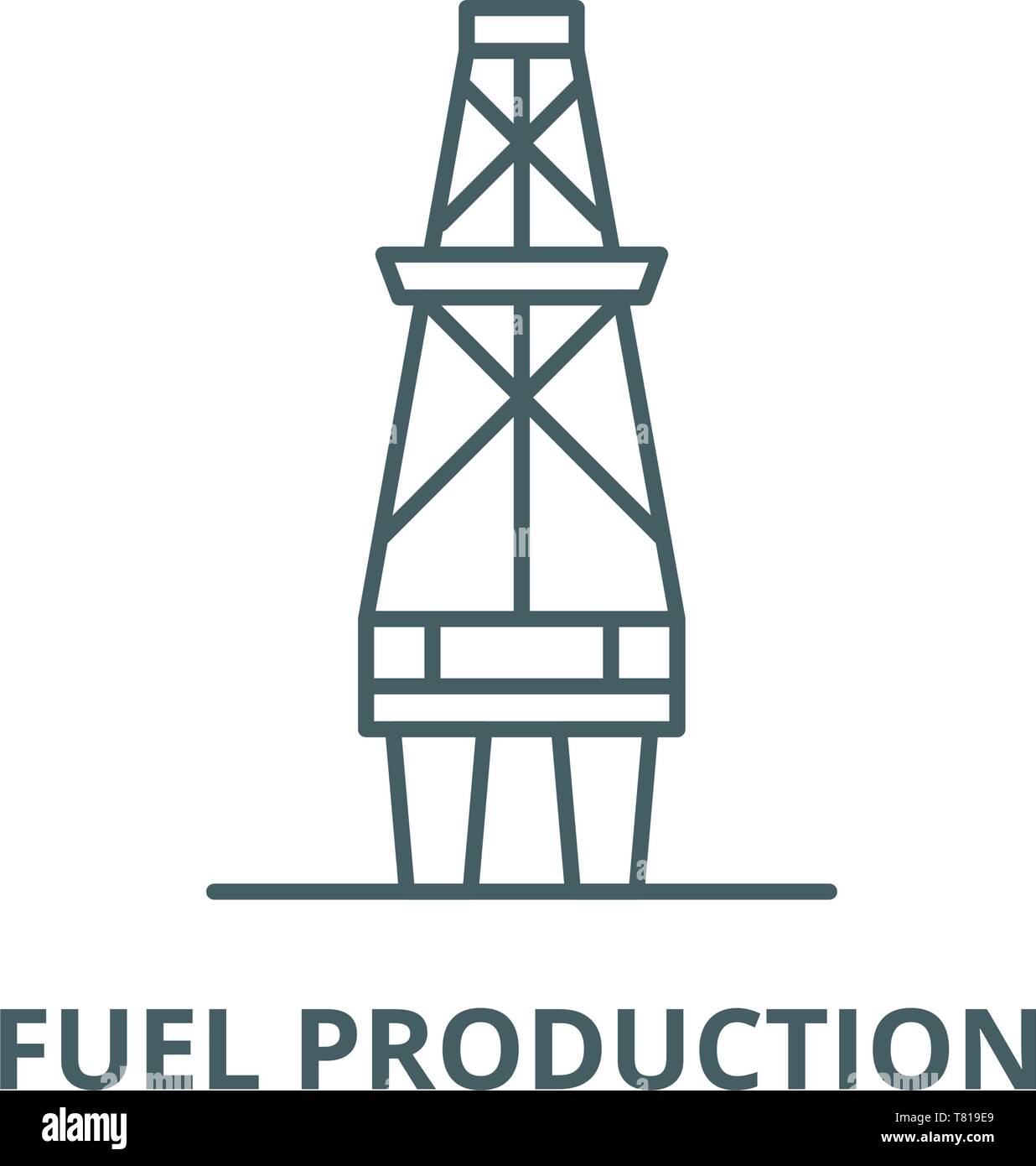 Fuel production vector line icon, linear concept, outline sign, symbol ...