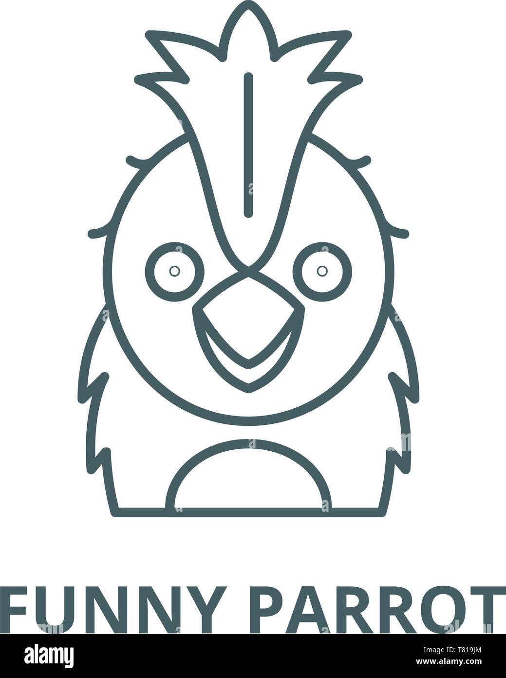 Funny parrot vector line icon, linear concept, outline sign, symbol ...