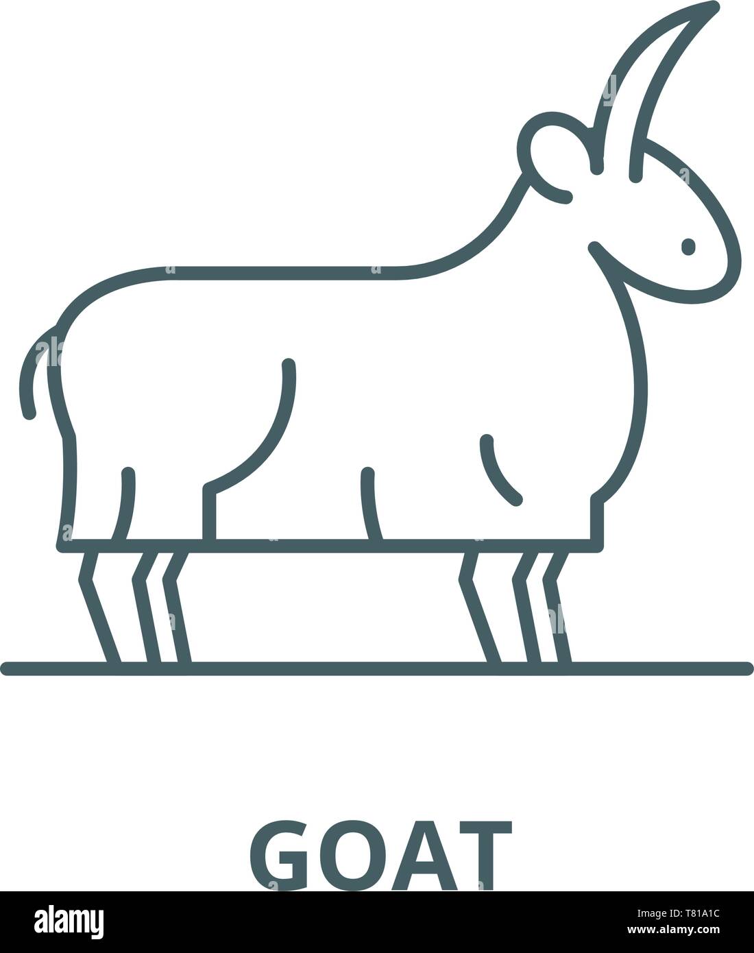 Goat vector line icon, linear concept, outline sign, symbol Stock ...
