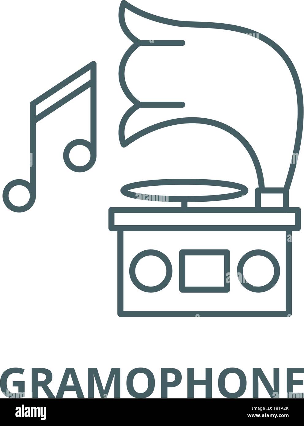 Gramophone vector line icon, linear concept, outline sign, symbol Stock ...