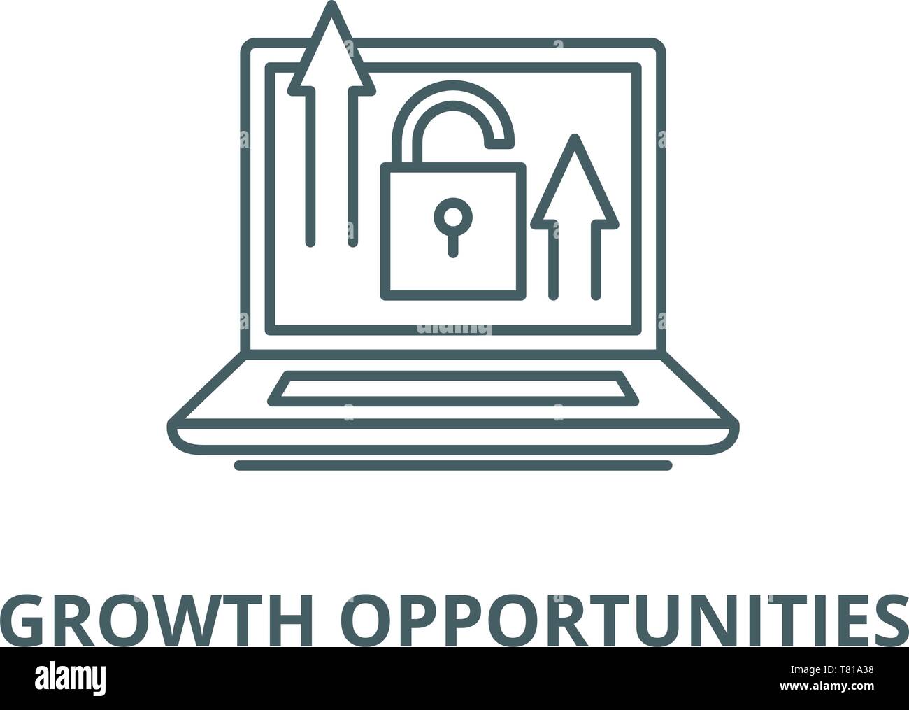 Growth opportunities vector line icon, linear concept, outline sign ...