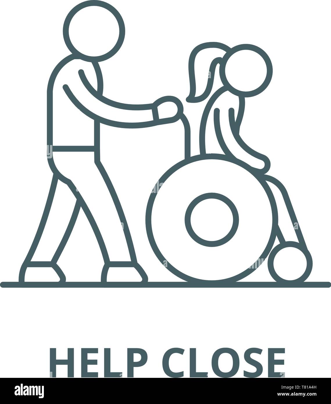Help close vector line icon, linear concept, outline sign, symbol Stock ...