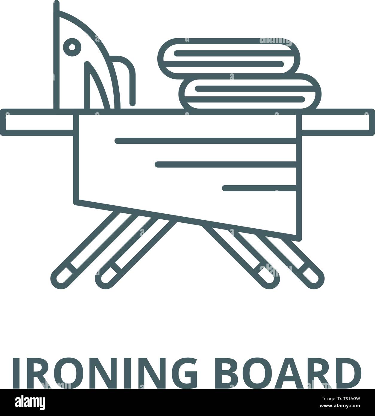 Ironing board vector line icon, linear concept, outline sign, symbol Stock Vector