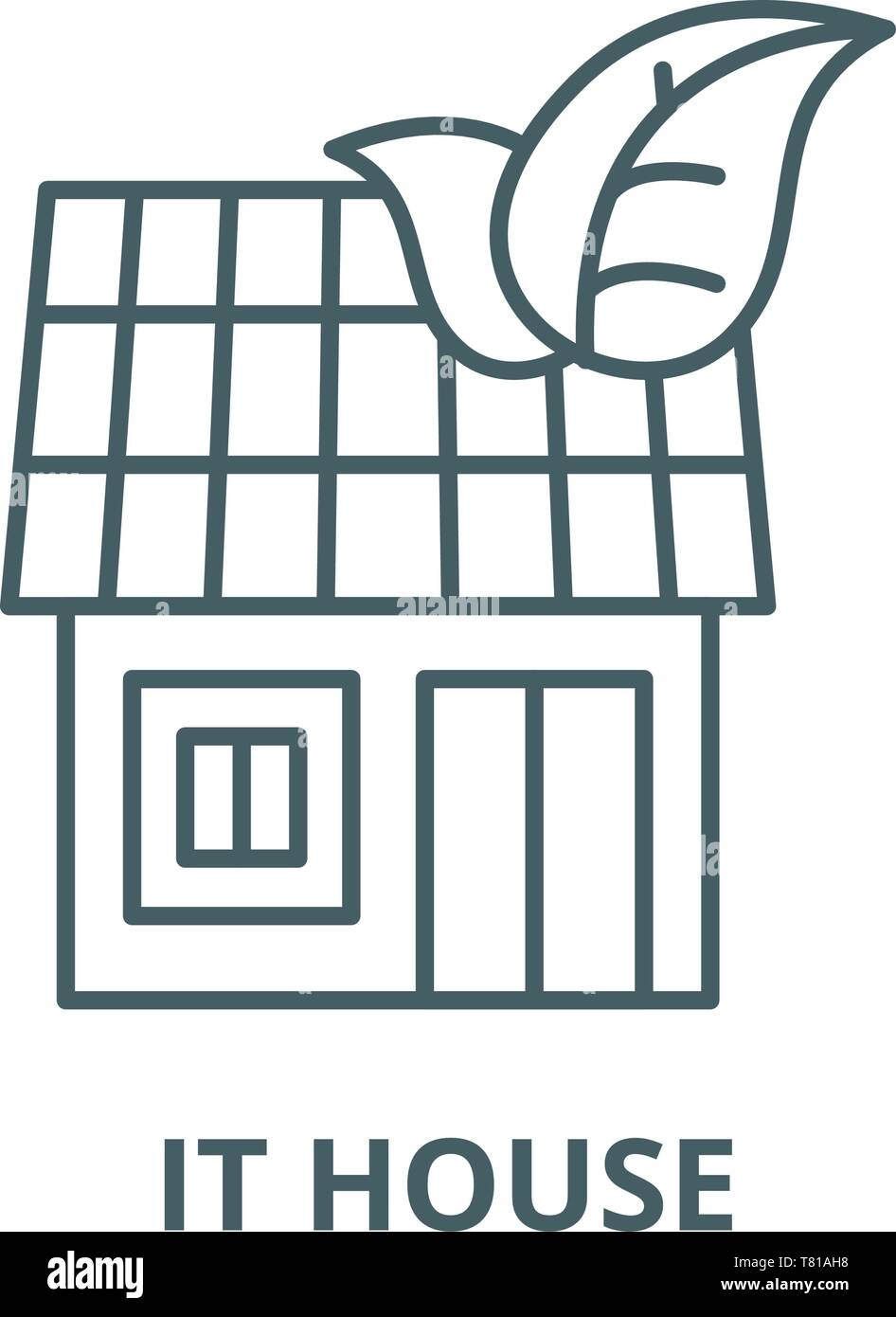 It house vector line icon, linear concept, outline sign, symbol Stock ...