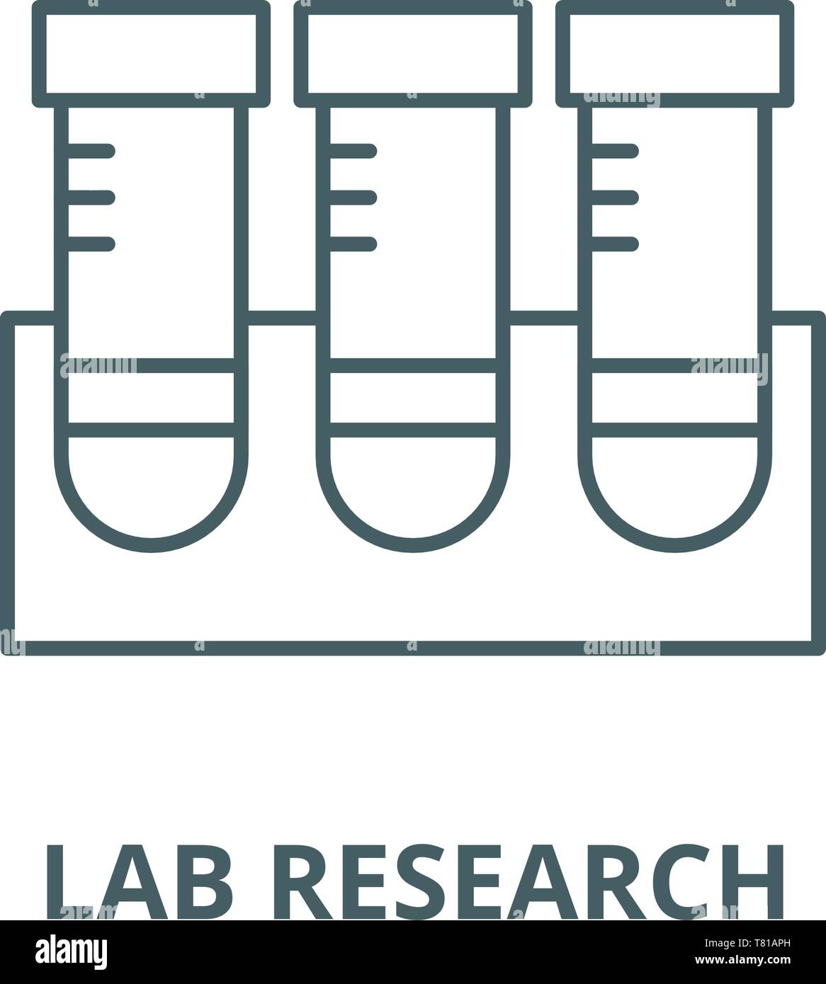 Lab research vector line icon, linear concept, outline sign, symbol ...