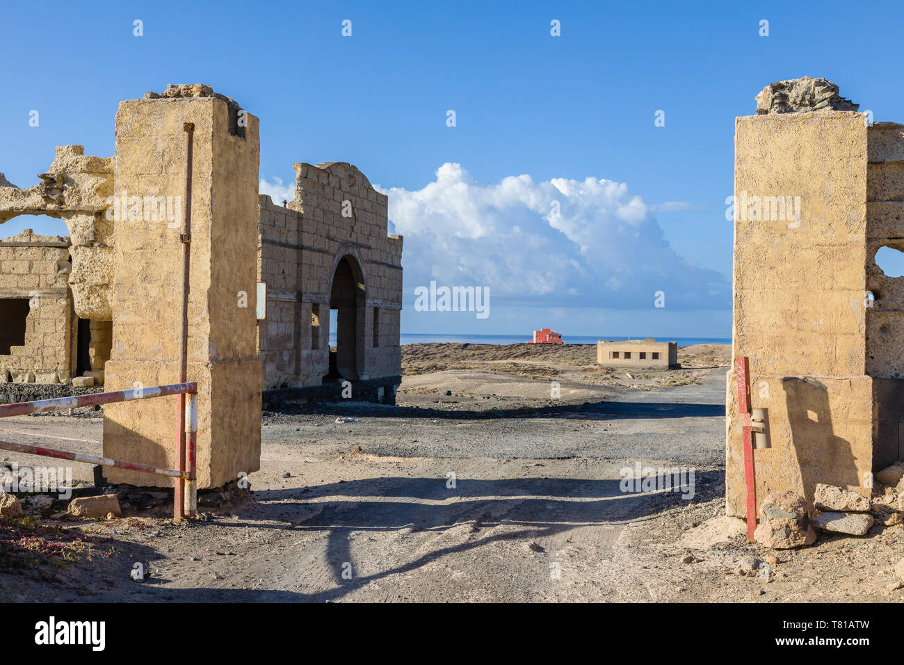 Pueblo fantasma de Abades - Unfinished project of hospital for lepers from r. 1,941th Stock Photo