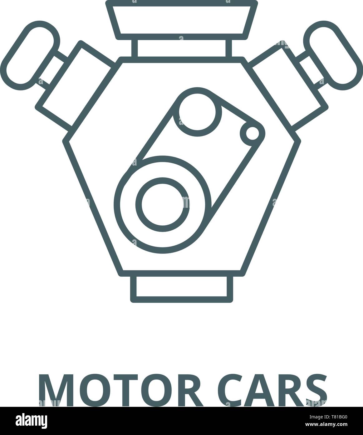 Motor cars vector line icon, linear concept, outline sign, symbol Stock ...