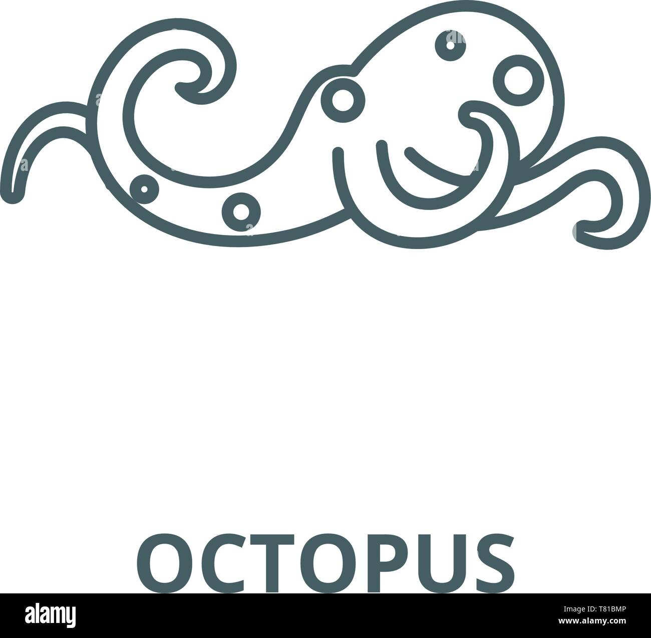 Octopus vector line icon, linear concept, outline sign, symbol Stock ...