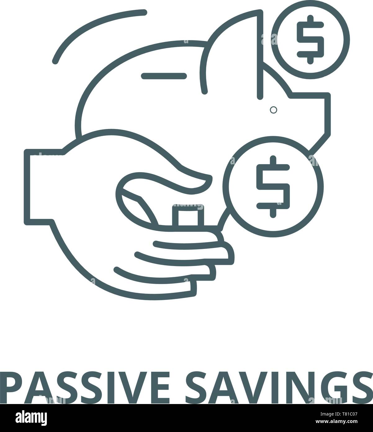 Passive savings vector line icon, linear concept, outline sign, symbol ...