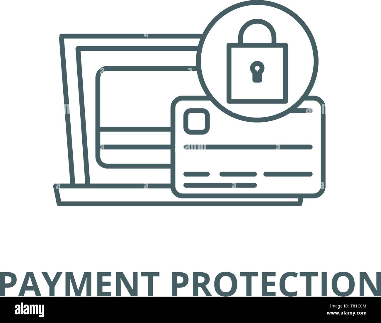 Payment protection vector line icon, linear concept, outline sign ...