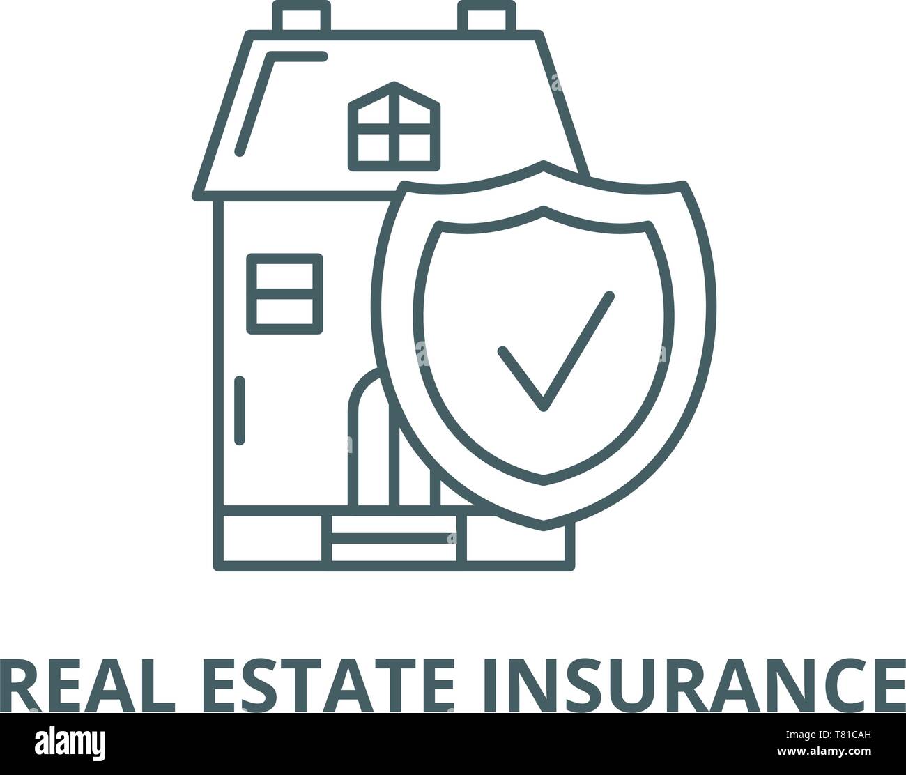 Real estate insurance vector line icon, linear concept, outline sign