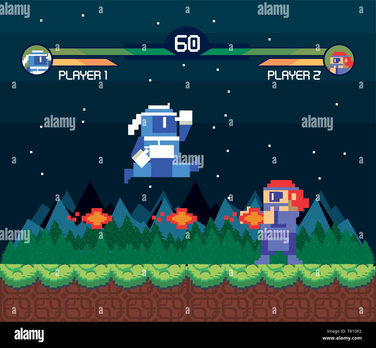 Retro videogame screen arcade background card Stock Vector Image & Art ...