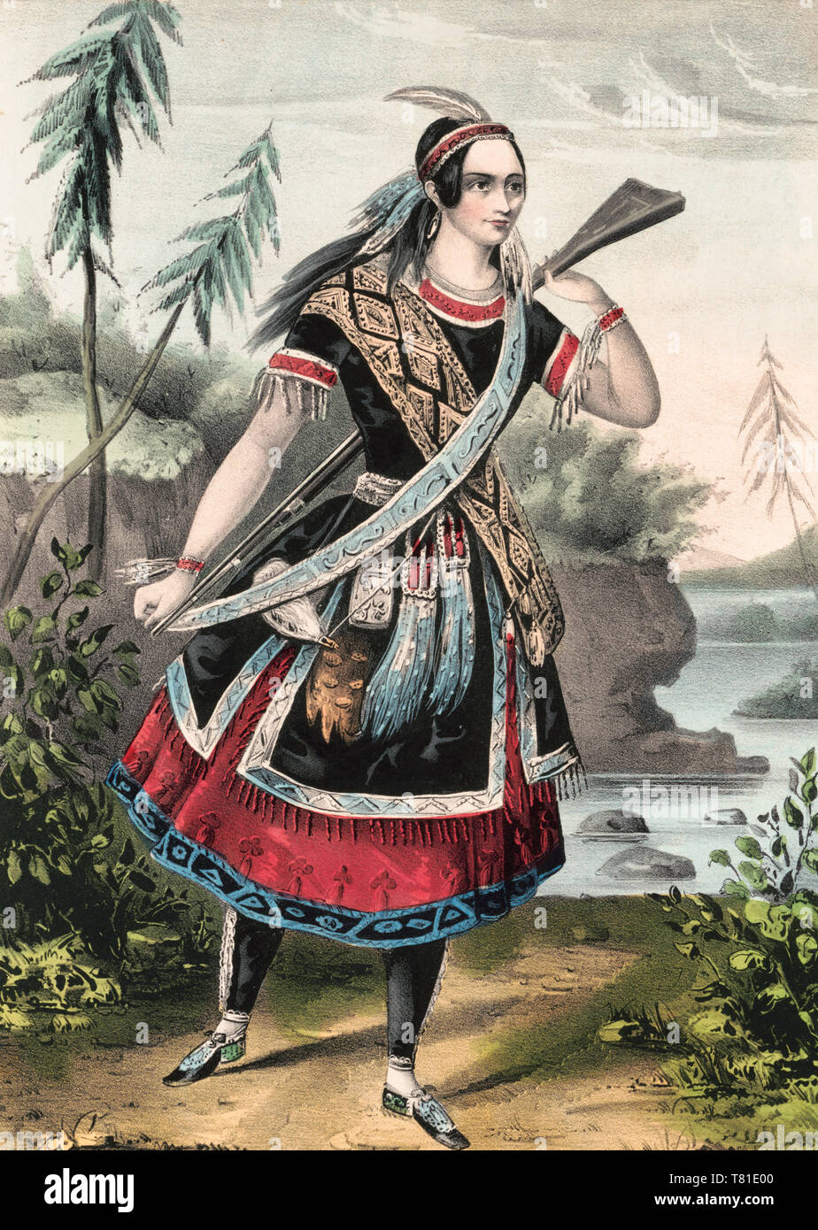 Madame Celeste as Miami: in Buckstone's celebrated drama 'Green Bushes', circa 1848 Stock Photo