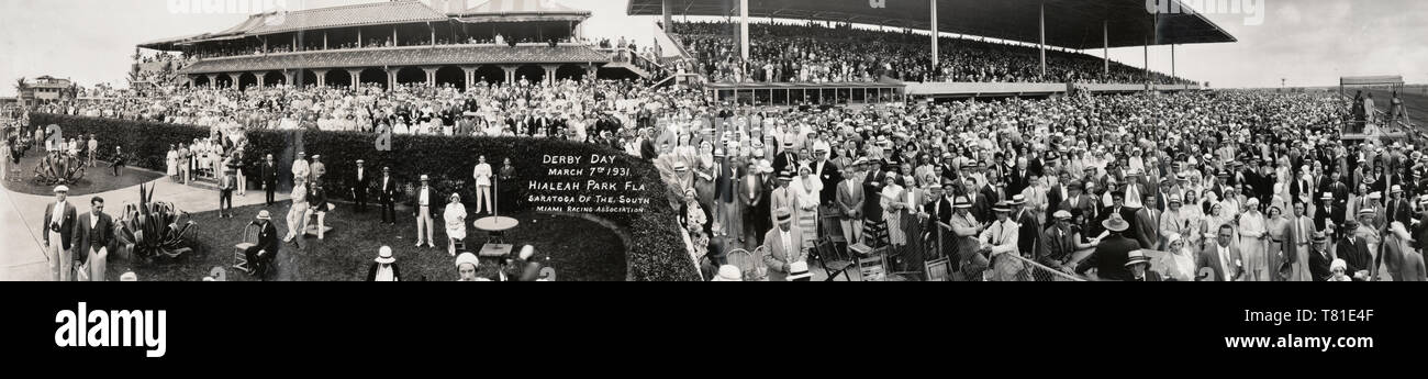 Derby Day, March 7th, 1931, Hialeah Park, Florida, Saratoga of the south, Miami Racing Association Stock Photo