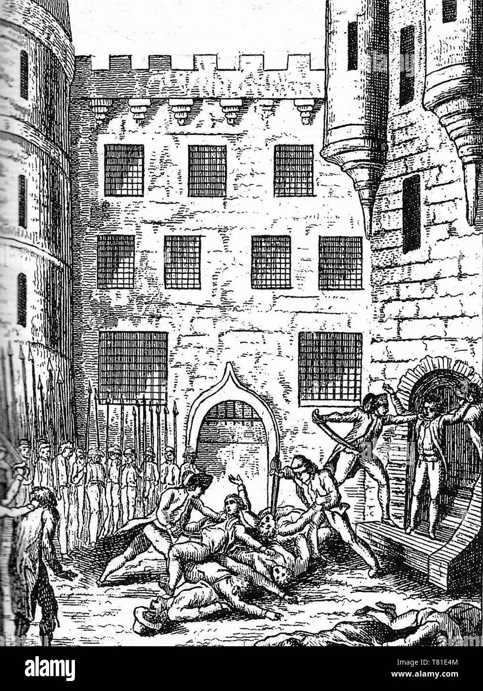 Chatelet; Bicetre: massacre of the prisoners of the prison of ChÃ¢telet and the house of Bicetre, the two and three of September and following days, to the number of about eight hundred. 1792. French Revolution Stock Photo