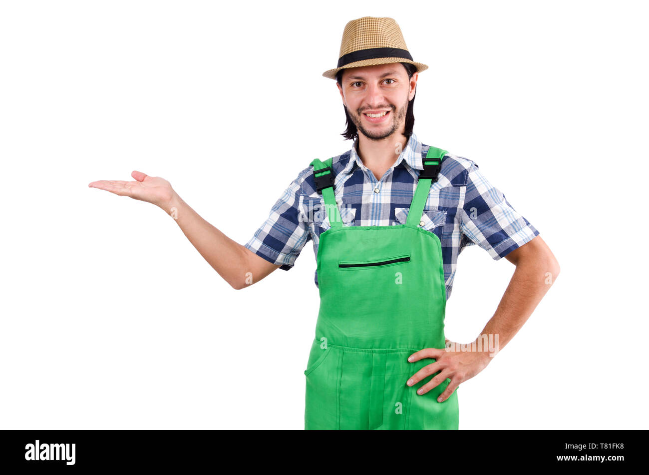 Young Farmer Isolated On White Background Stock Photo - Alamy