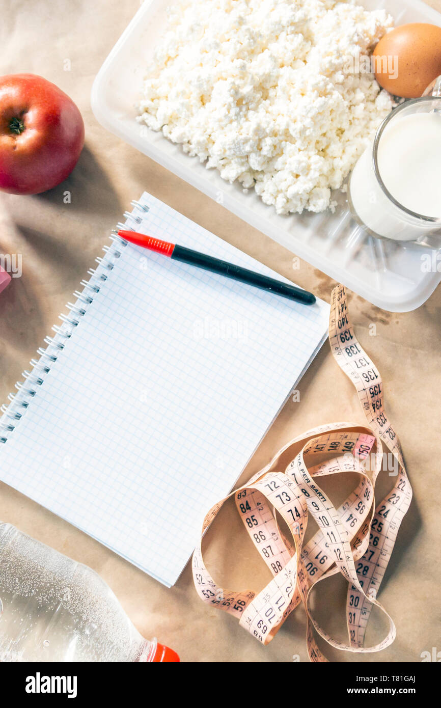 Diet Planning Meal Plan Skipping Rope And Healthy Food A Bottle