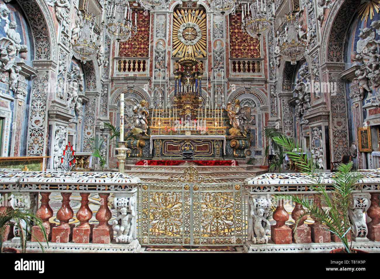 Saint Catherine's Church Virgin and Martyr in Piazza Bellini in Palermo Sicily Stock Photo