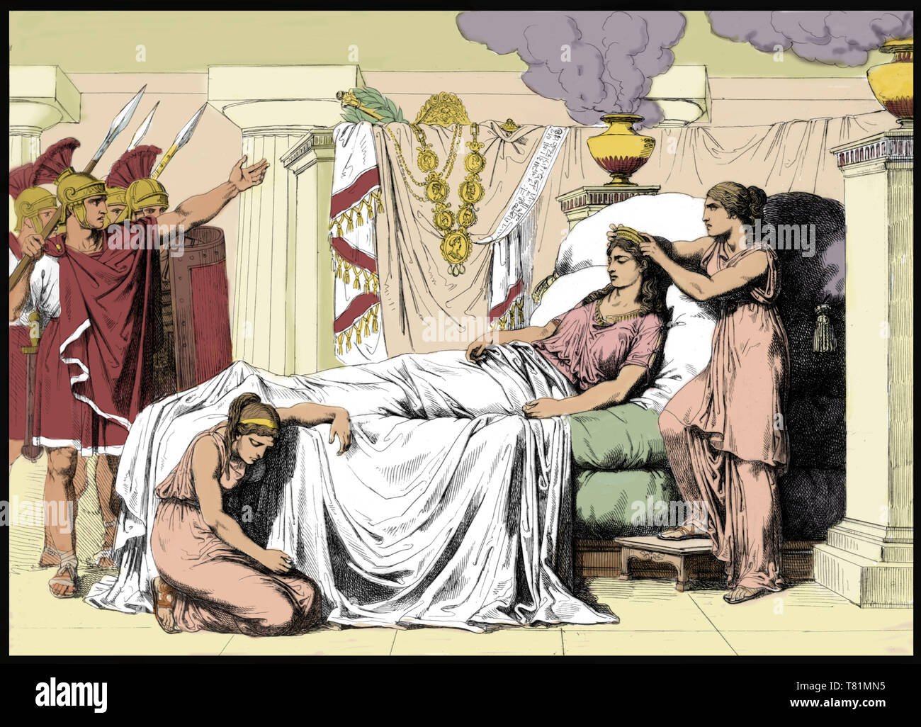 Death of Cleopatra, Queen of Egypt, 30 BC Stock Photo