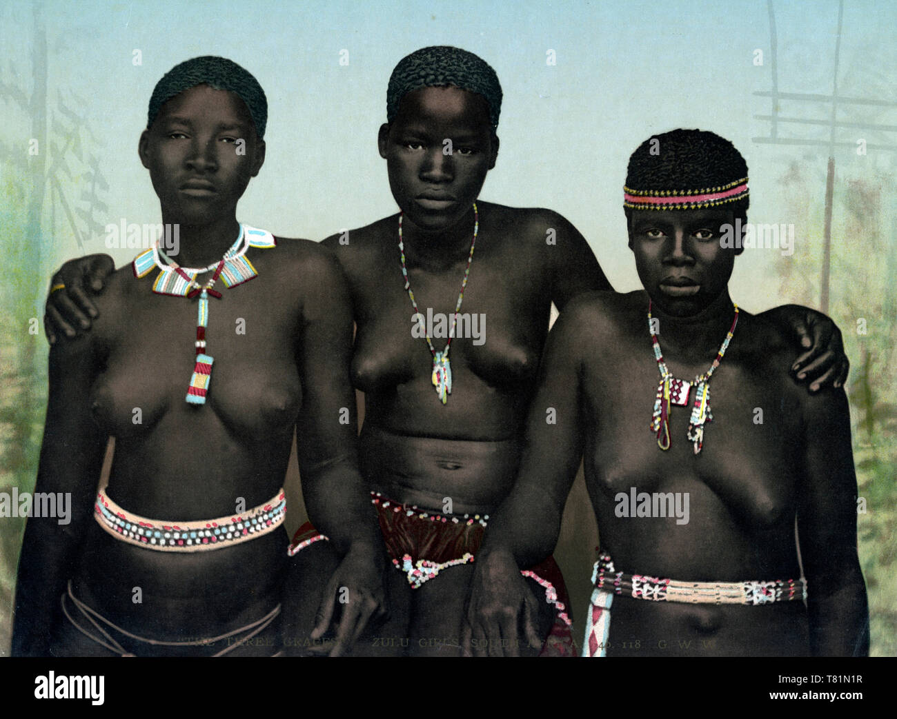 South Africa, Zulu Girls Stock Photo