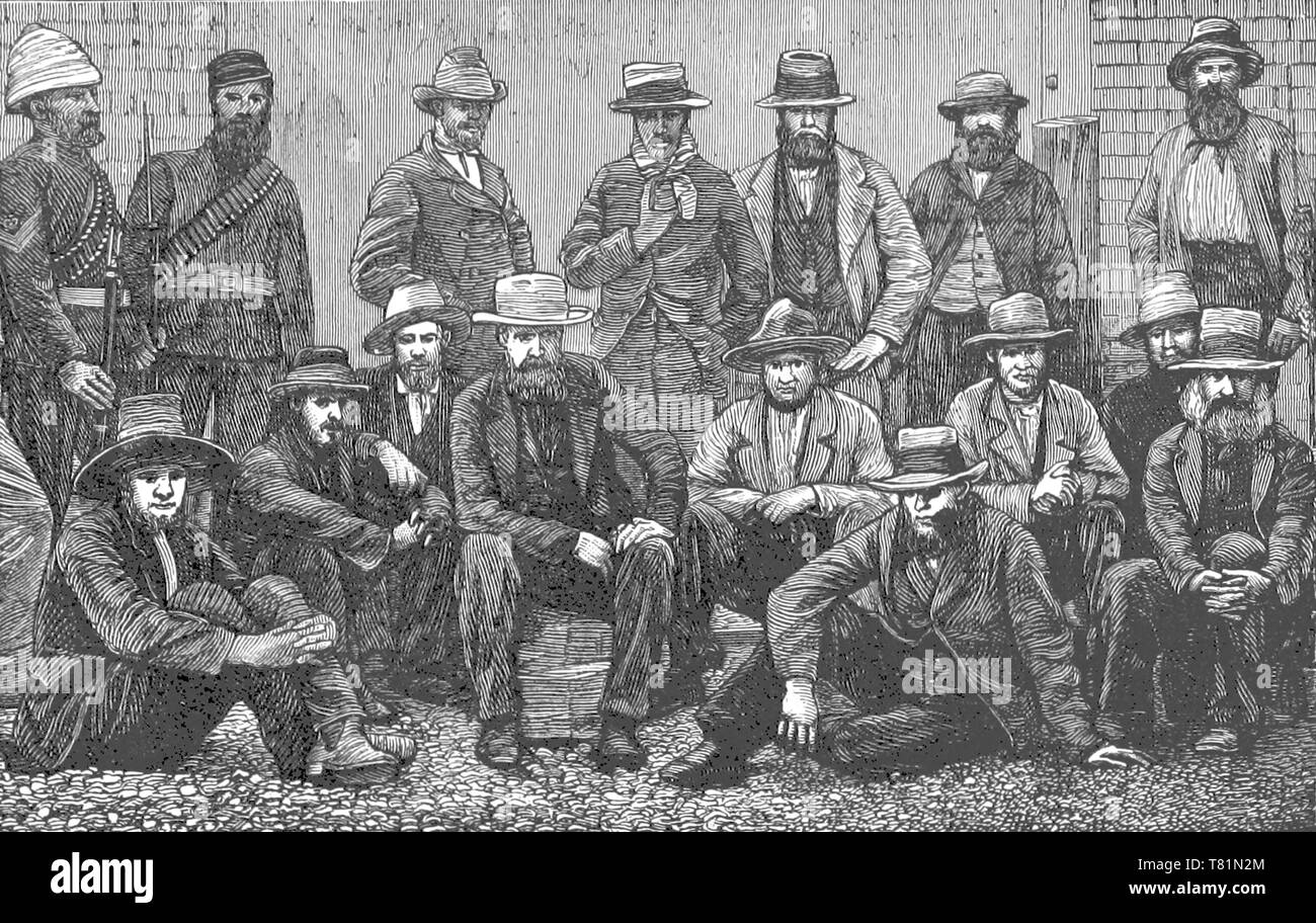 Boers Captured at Zwartkopjes, 1845 Stock Photo