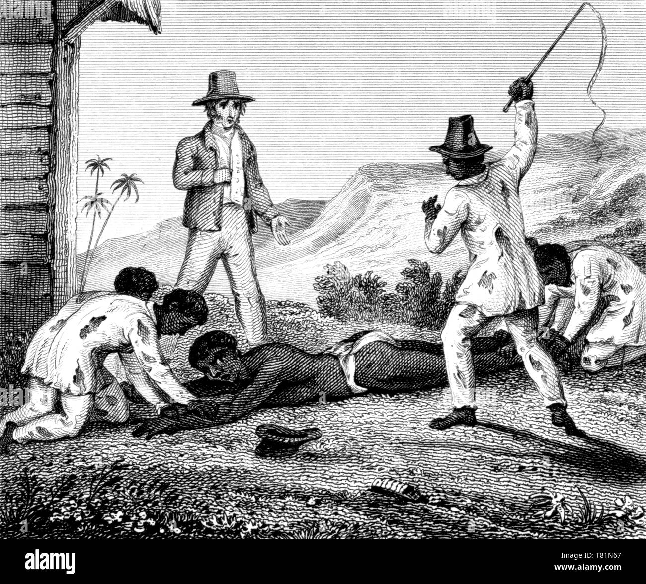 Caribbean Slave Trade, Flogging, 1825 Stock Photo