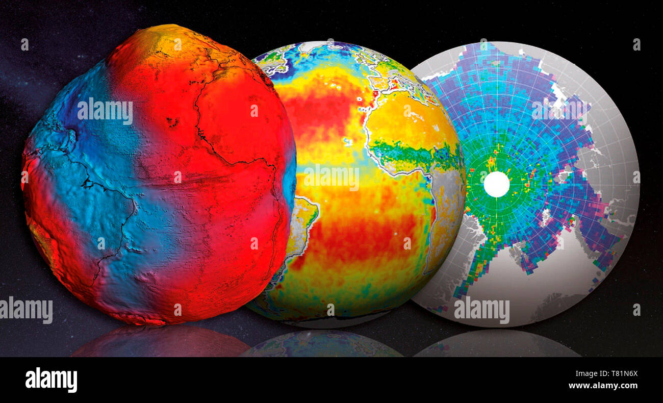 Three Views of Dynamic Earth Stock Photo