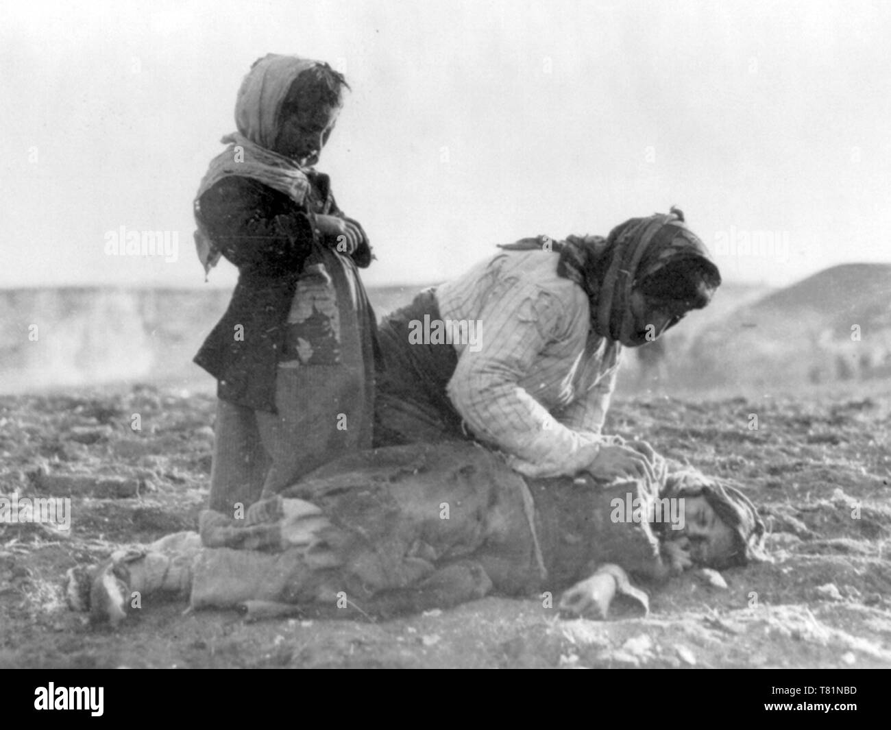 Armenian Genocide, Dead Armenian Child Stock Photo