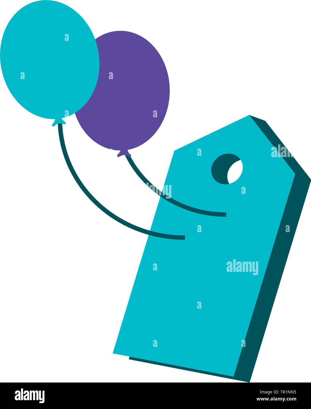tag commercial with balloons helium isolated icon vector illustration ...