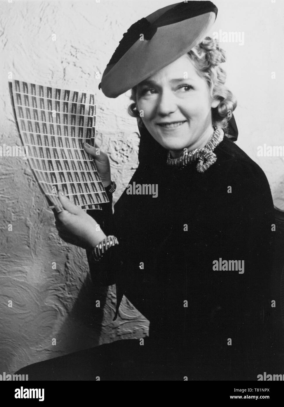 Mary Pickford Buying Equal Rights Seals, 1938 Stock Photo