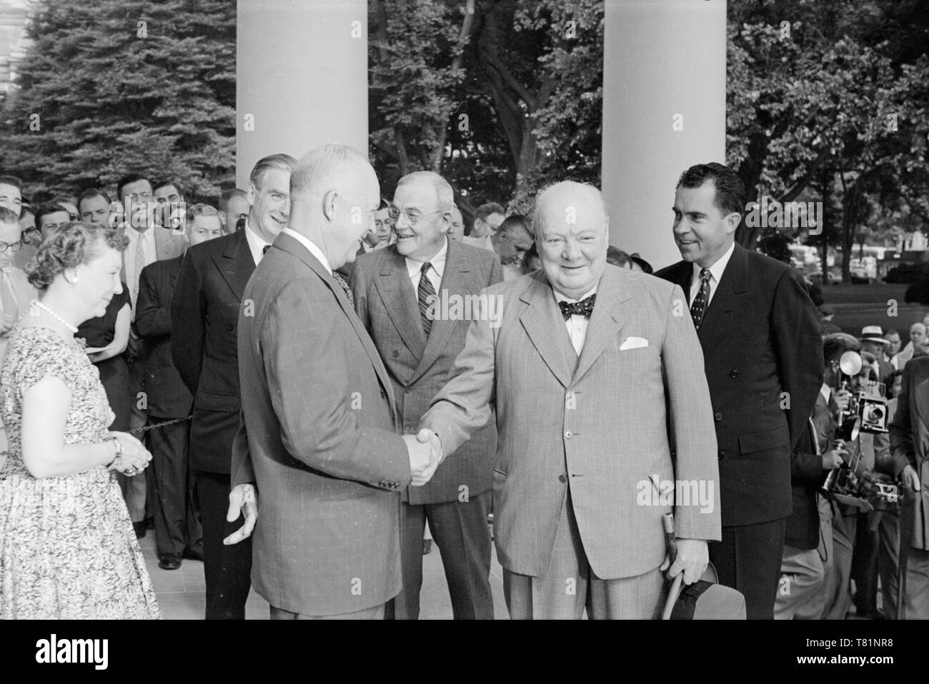 Churchill and Eisenhower, 1954 Stock Photo