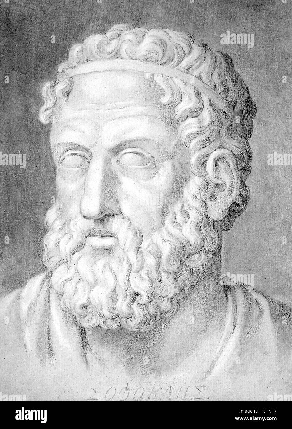 Sophocles, Ancient Greek Playwright Stock Photo