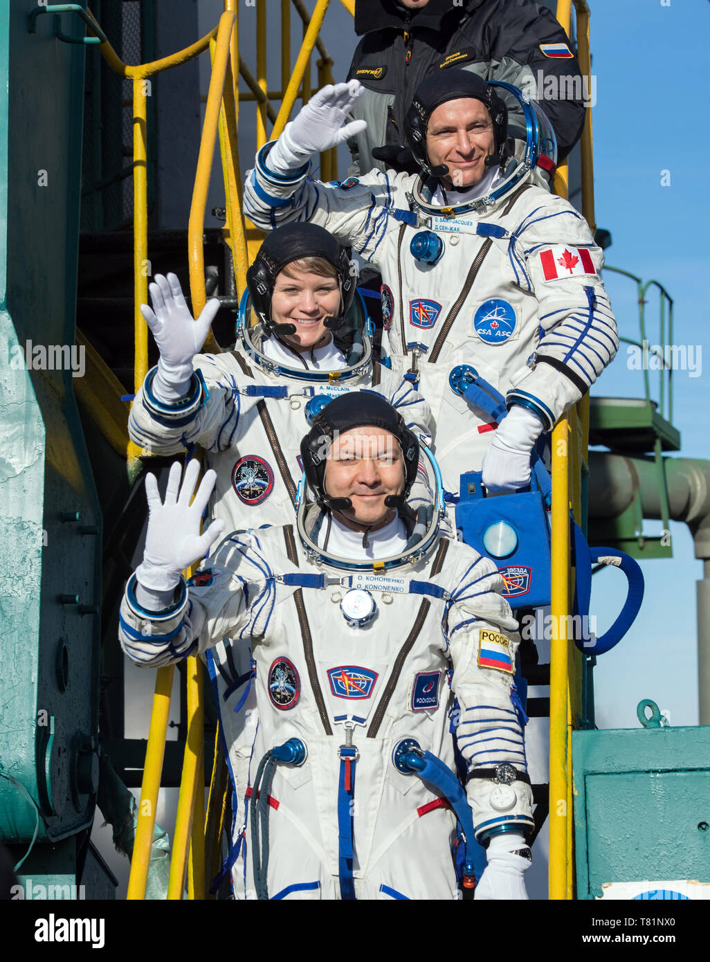 Expedition 58 Crew at Launch Pad Stock Photo