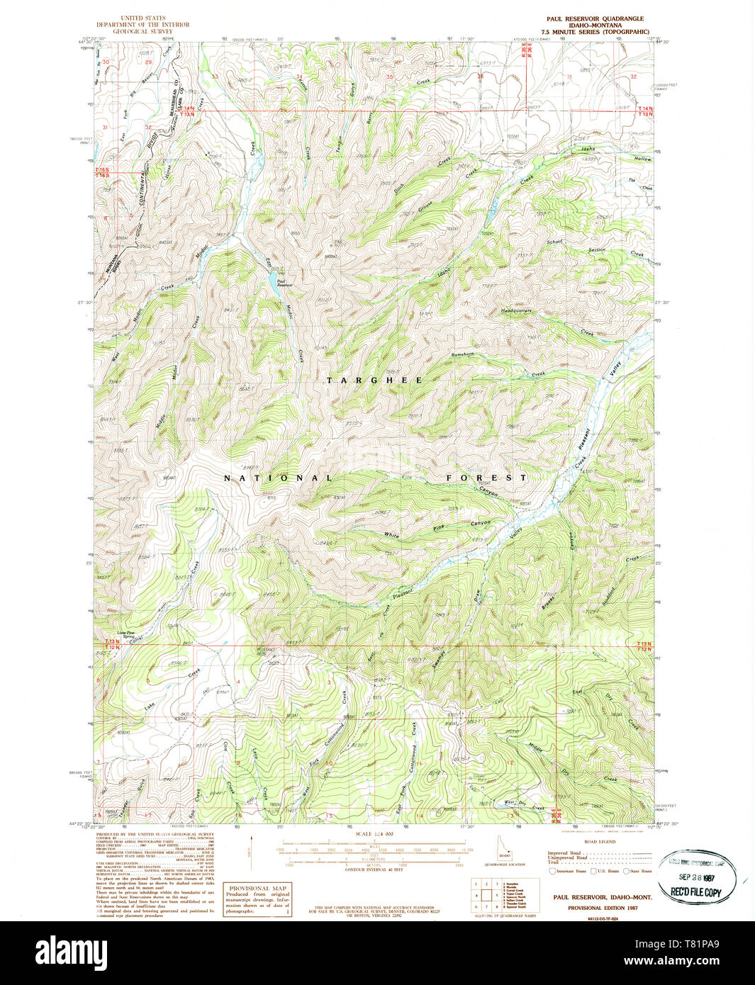 USGS TOPO Map Idaho ID Paul Reservoir 237579 1987 24000 Restoration