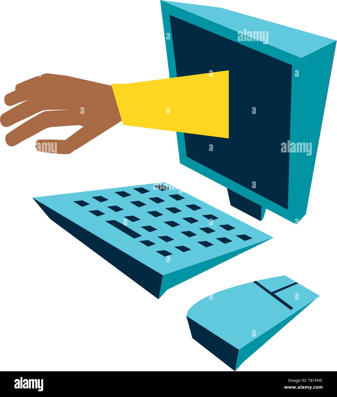 Hand using computer mouse Stock Vector Images - Alamy