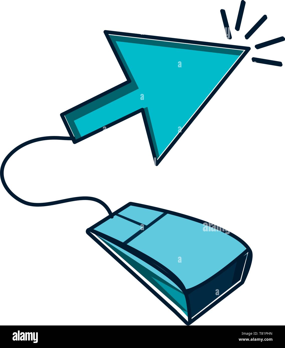 mouse device with arrow cursor vector illustration design Stock Vector ...