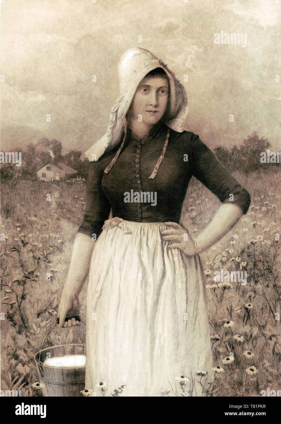 Milkmaid, 1889 Stock Photo