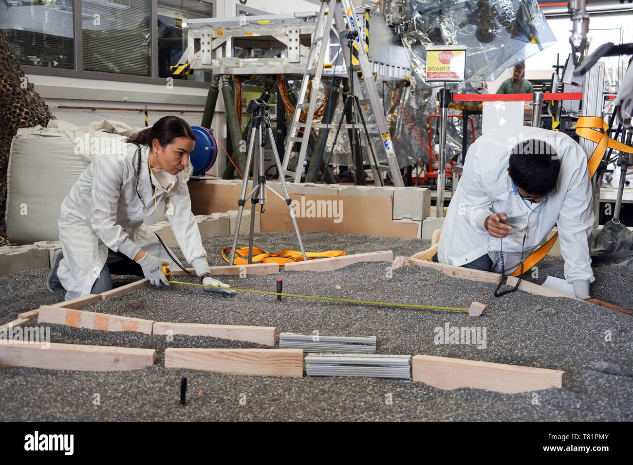 Mars InSight Lander Test Engineers Stock Photo