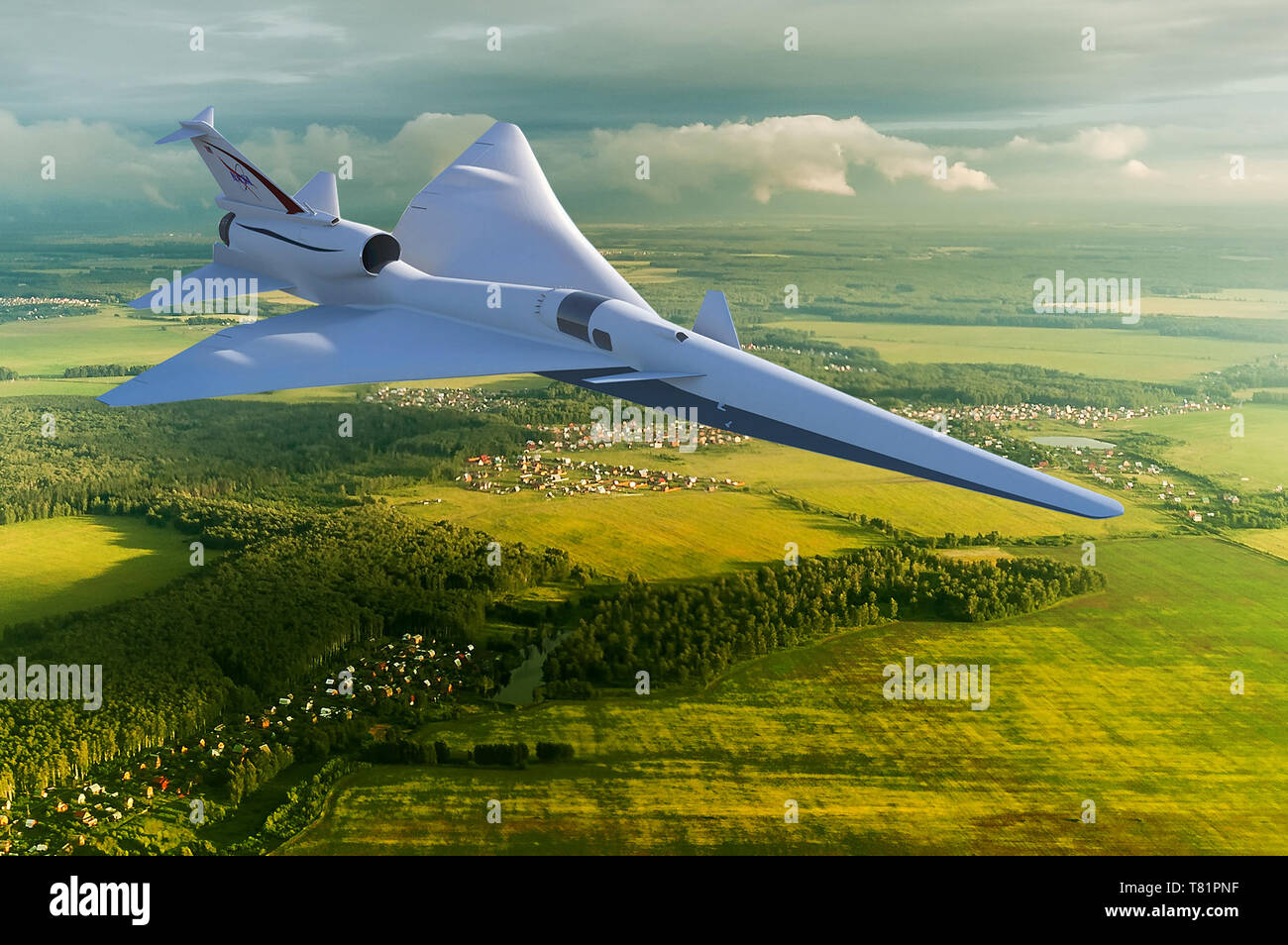 Quiet Supersonic X-plane, Illustration Stock Photo