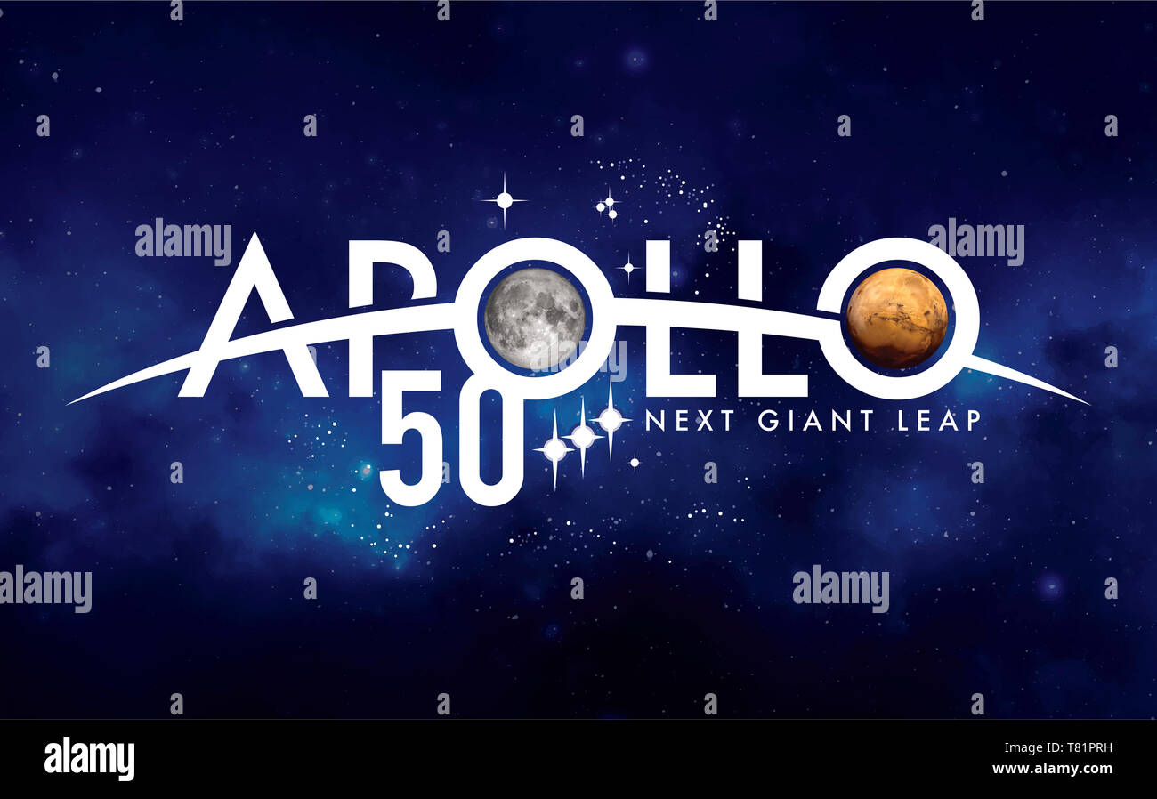 Apollo 11, 50th Anniversary Logo, 2019 Stock Photo