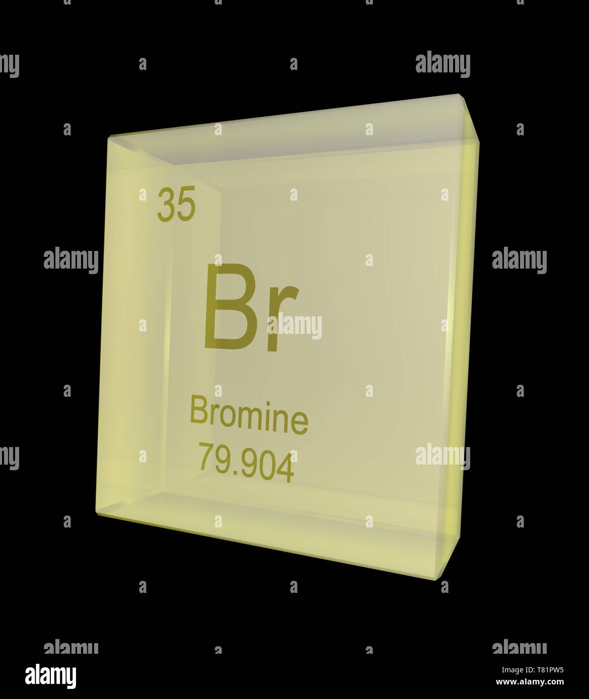 Bromine, Chemical Element Symbol, Illustration Stock Photo