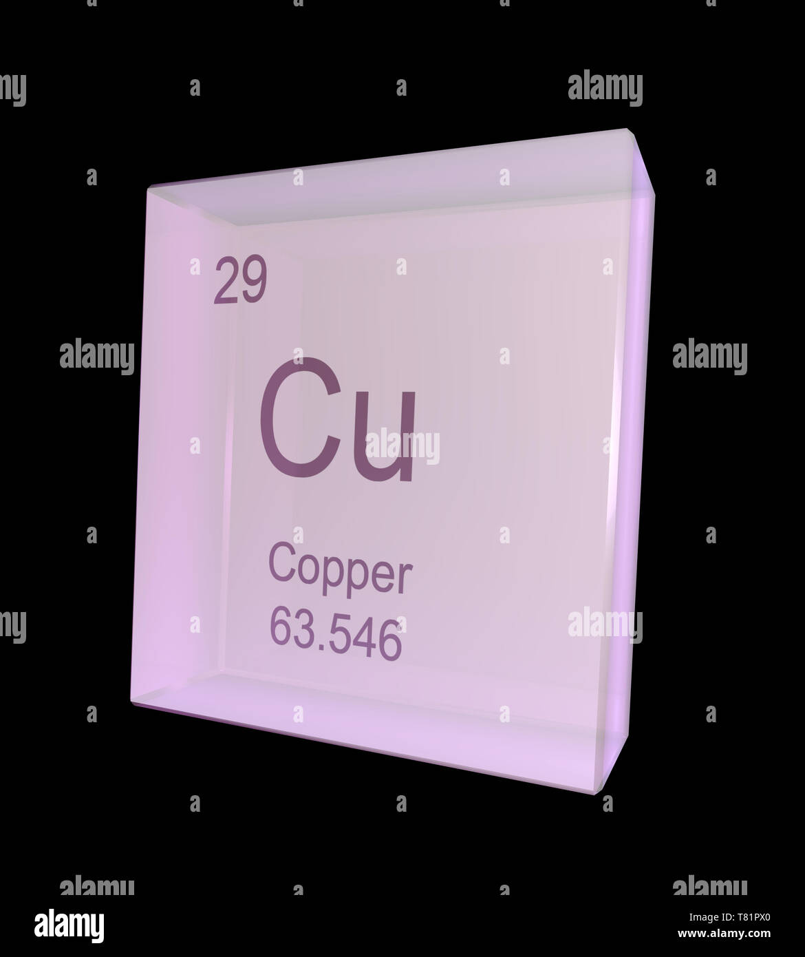 Copper, Chemical Element Symbol, Illustration Stock Photo